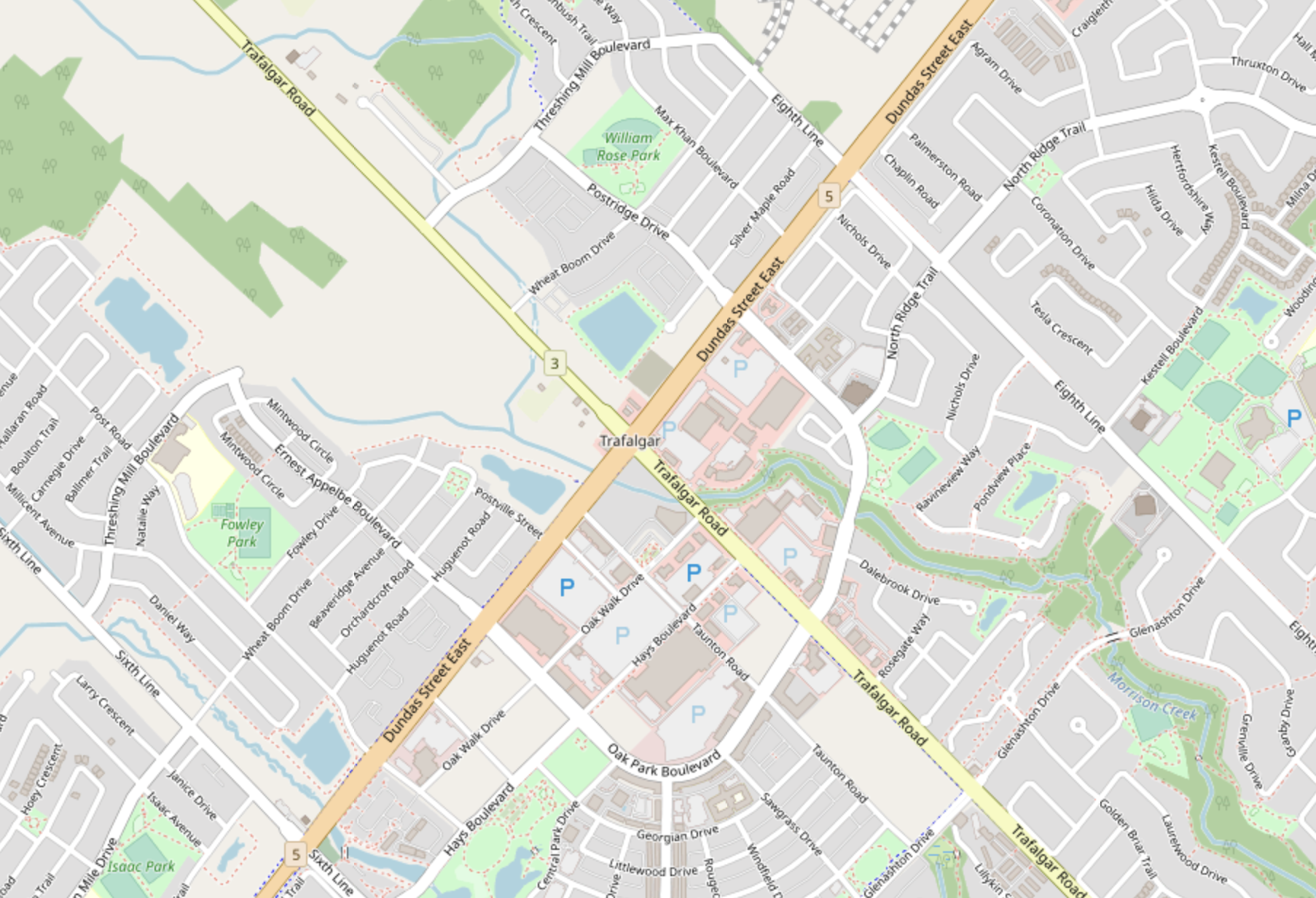 Dundas St and Trafalgar Rd | Openstreetmap